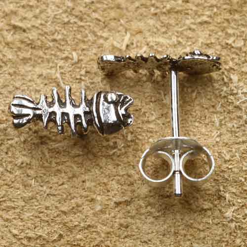 Fishbone Ohrstecker 925 Silber