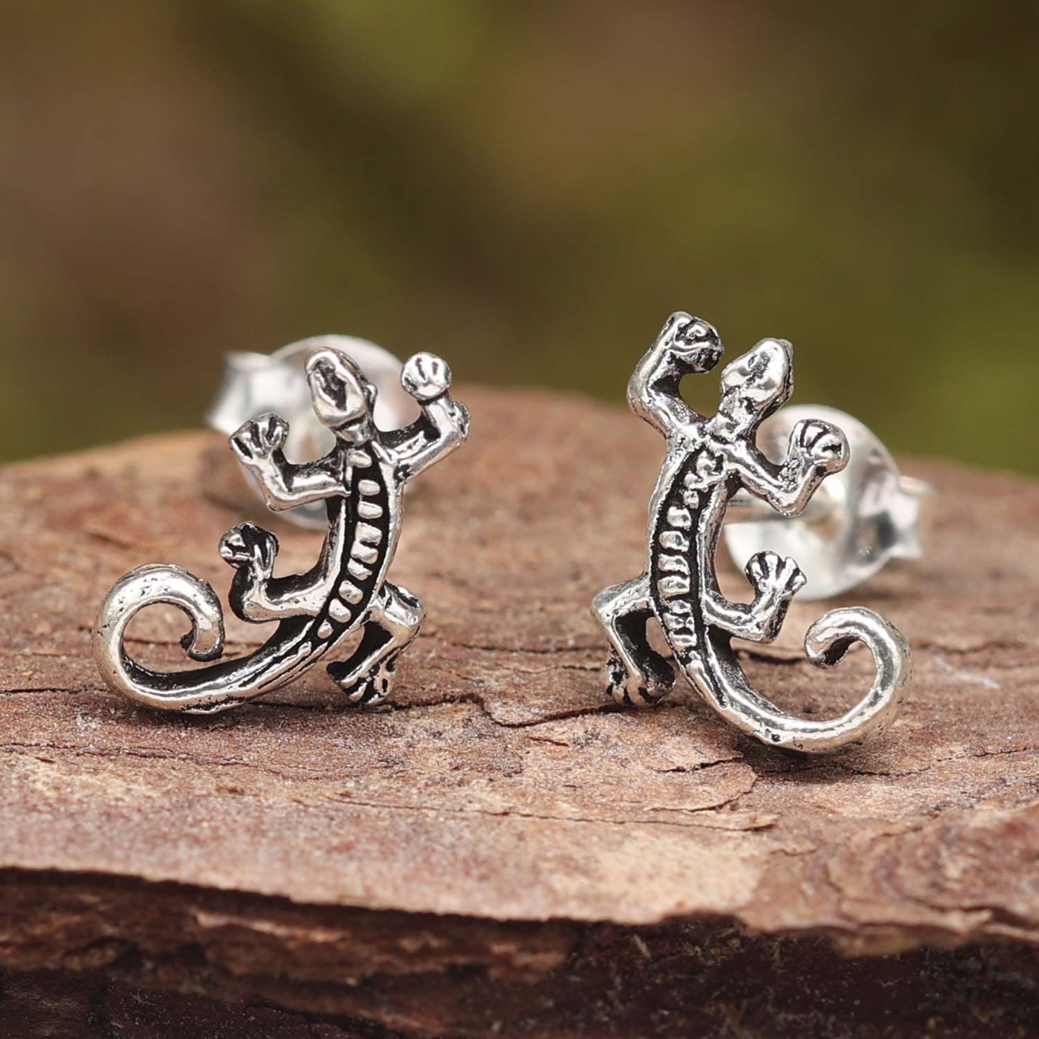 Gecko Ohrringe Silber Ohrschmuck Mittelalter