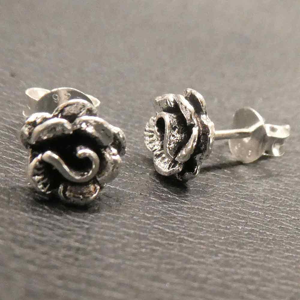 Rose Ohrstecker  925 Silber Ohrring Damen Ohrschmuck