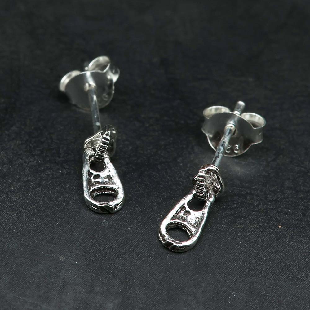Reißverscluss Ohrstecker lustiger Ohrschmuck aus edlem Silber