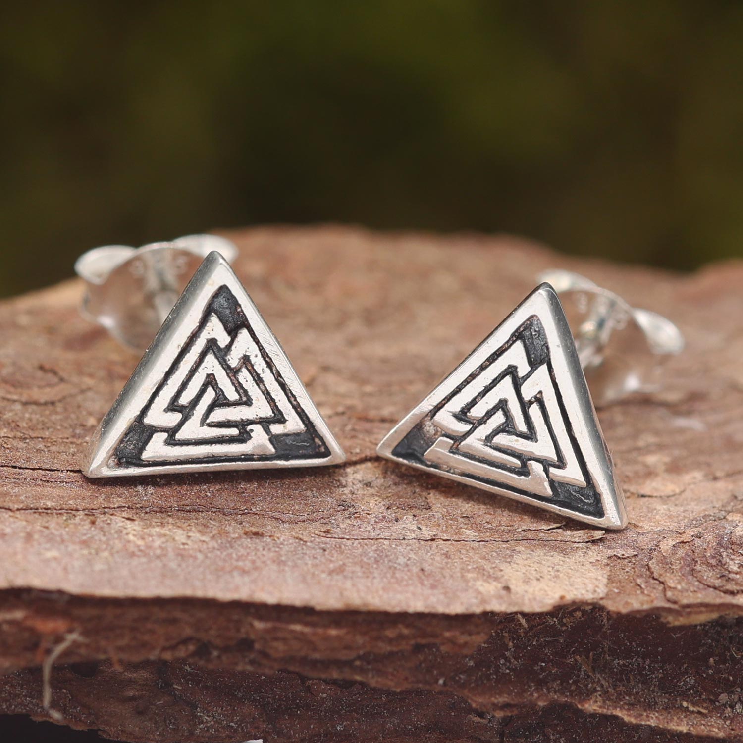 Wotansknoten Schmuck Ohrstecker Silber 925 Ohrringe Wikinger