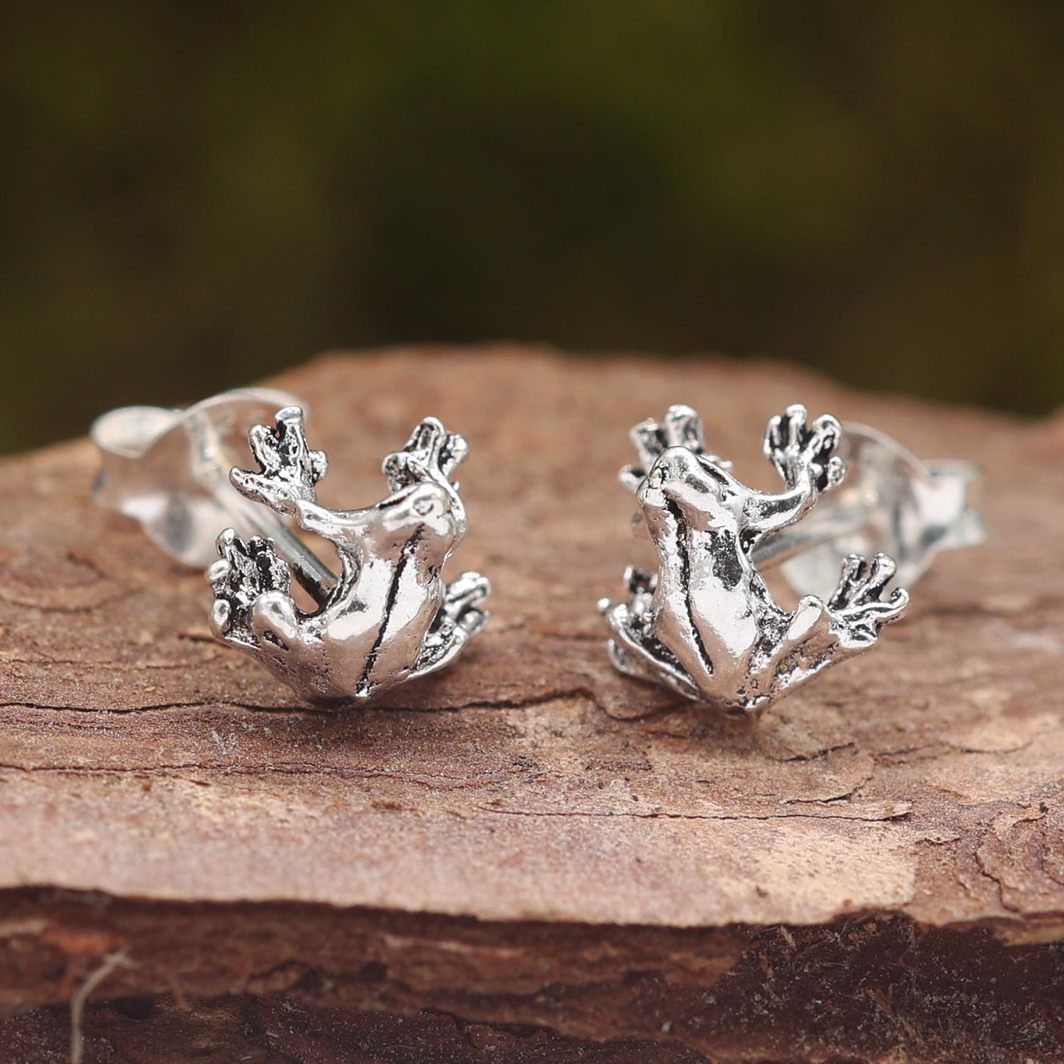 Frosch Schmuck Ohrstecker Silber 925 Ohrringe Tiere