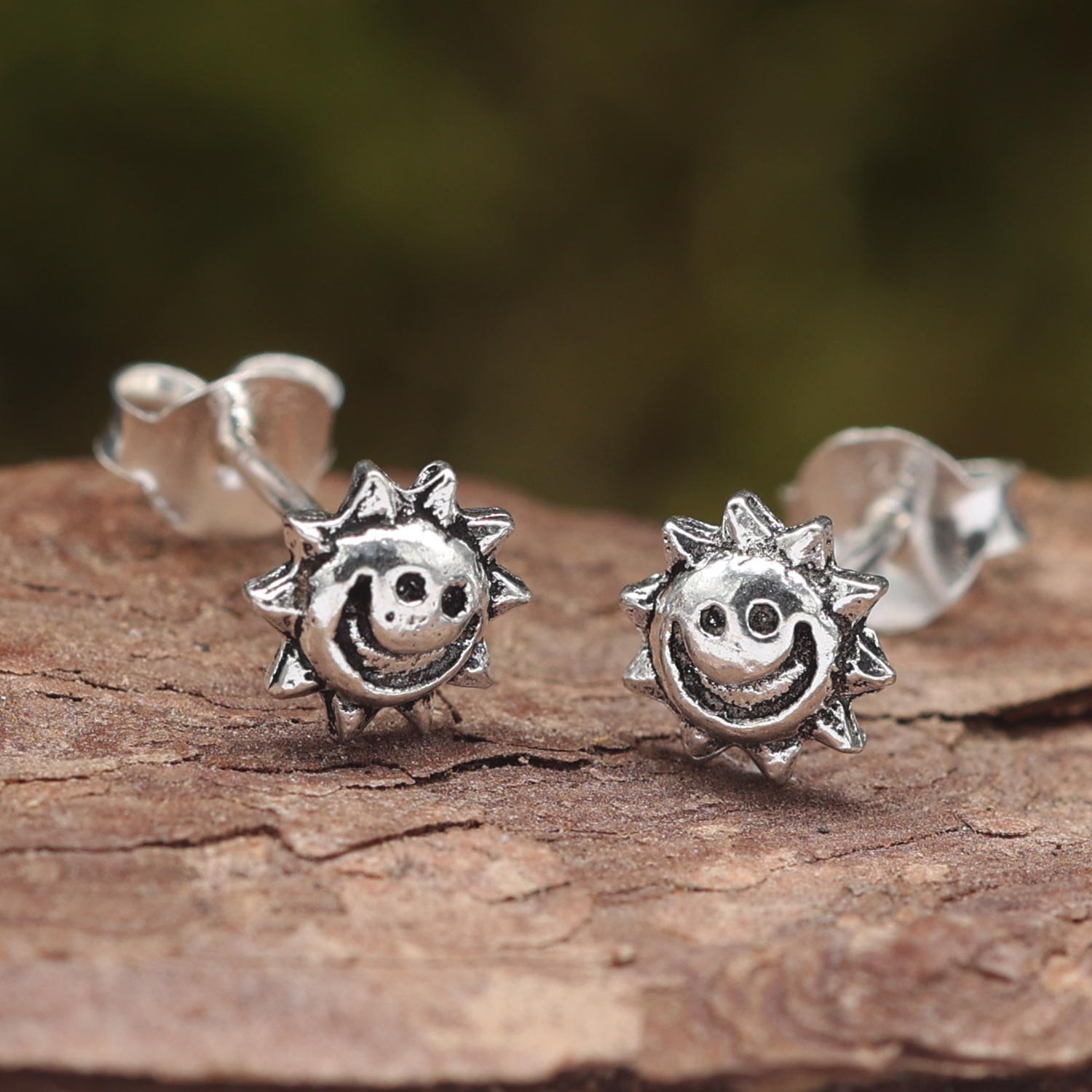 Sonne Ohrring Silber Ohrstecker 