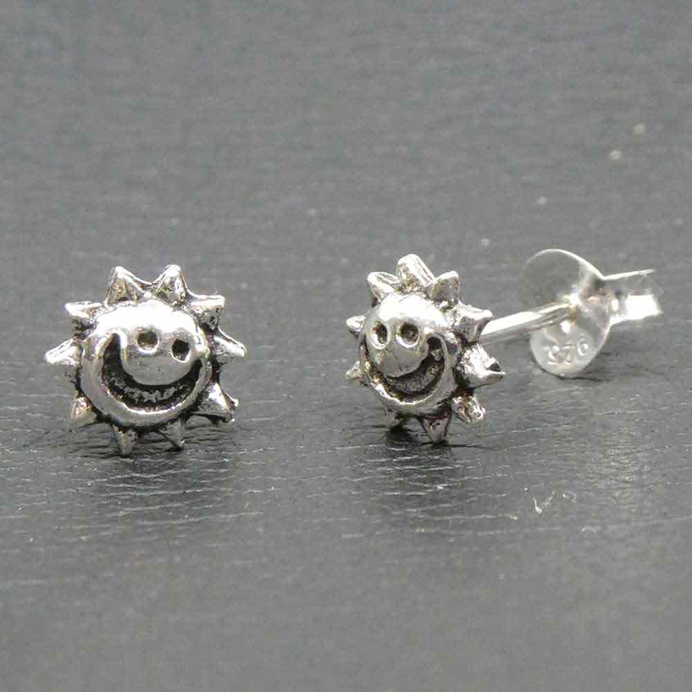 Sonnen Ohrstecker Ohrschmuck Silber