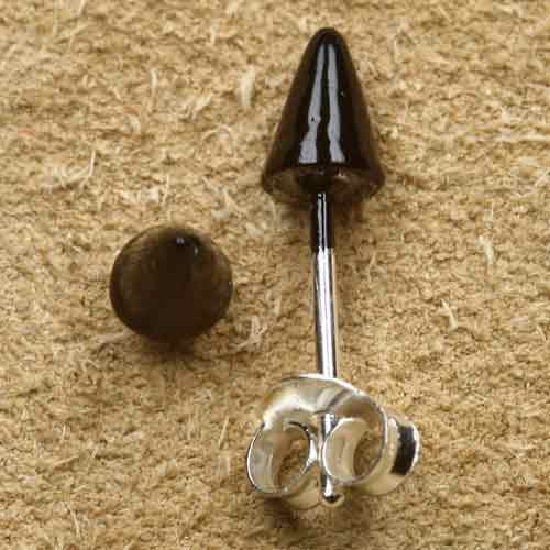 Spitze schwarz Ohrstecker Sterlingsilber