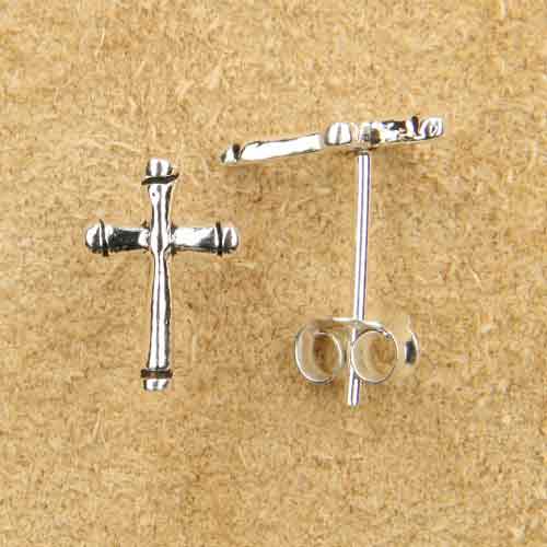 Kreuz Ohrstecker 10mm Sterlingsilber