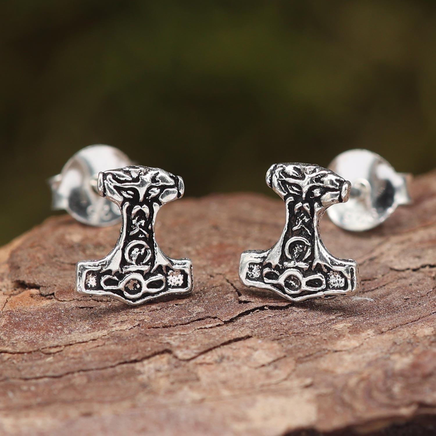 Thorshammer Ohrringe Stecker Silber Ohrschmuck Wikinger