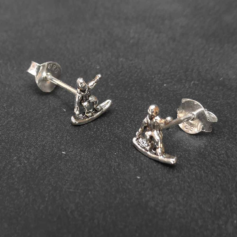 Wellenreiter Ohrring 925 Silber Surfer Ohrstecker Ohrschmuck