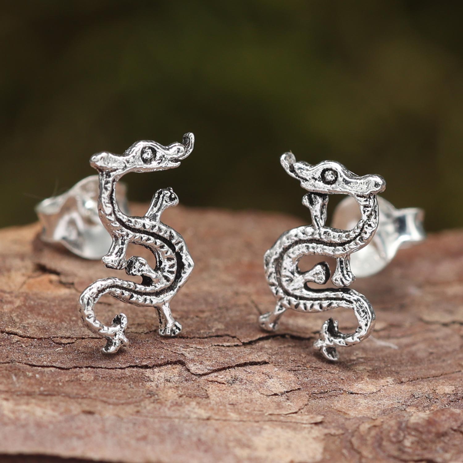 Drachen Ohrstecker 925 Silber Ohrschmuck Gothic
