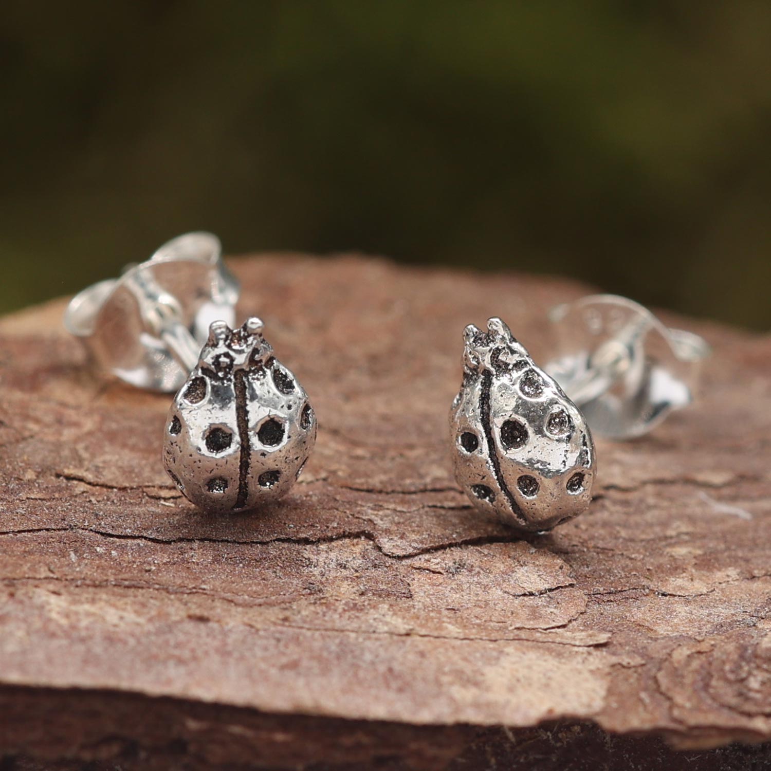 Marienkäfer Ohrstecker ausgefallener Schmuck aus Sterlingsilber Tiere