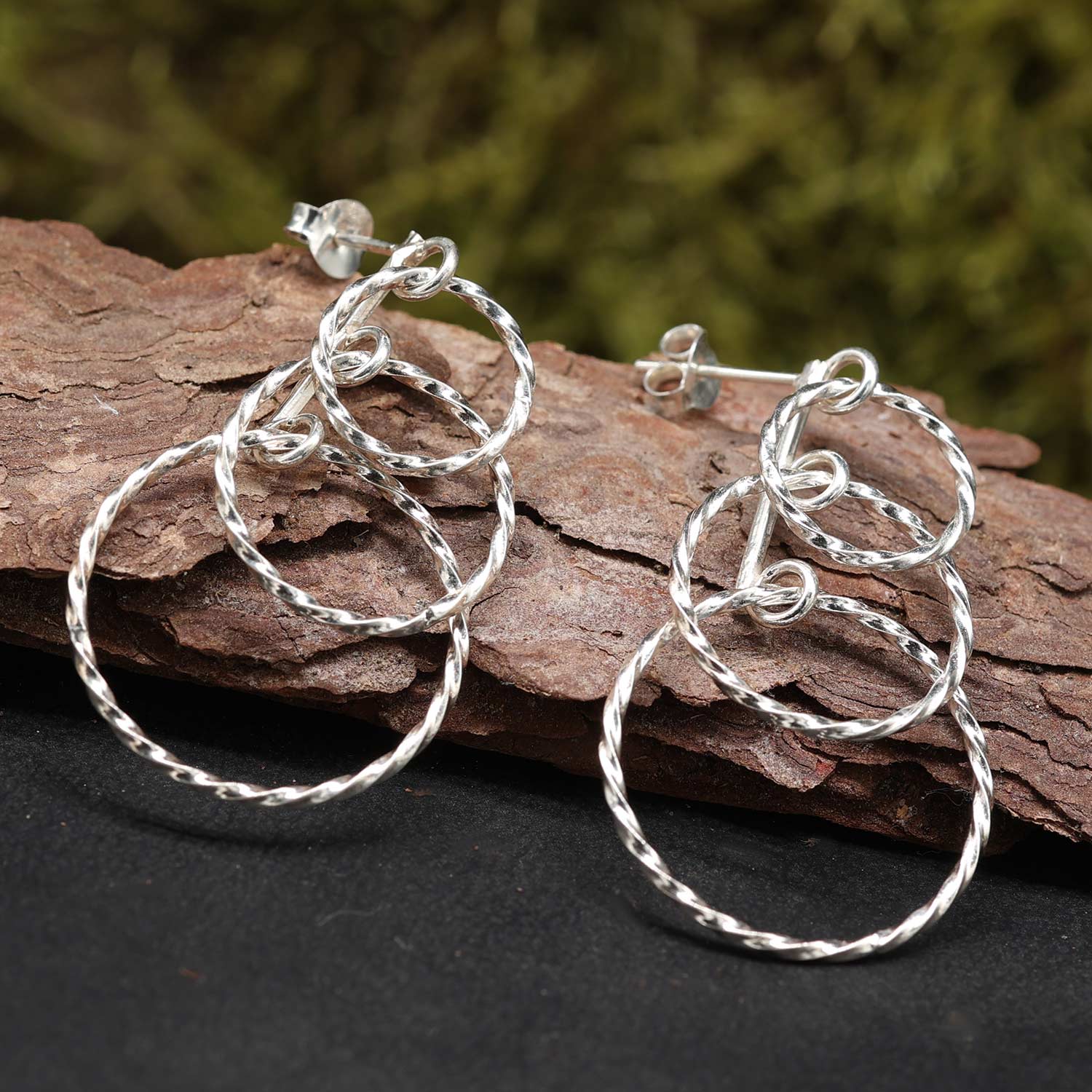 Kreise Ohrstecker 925 Silber Ohrschmuck Gothic