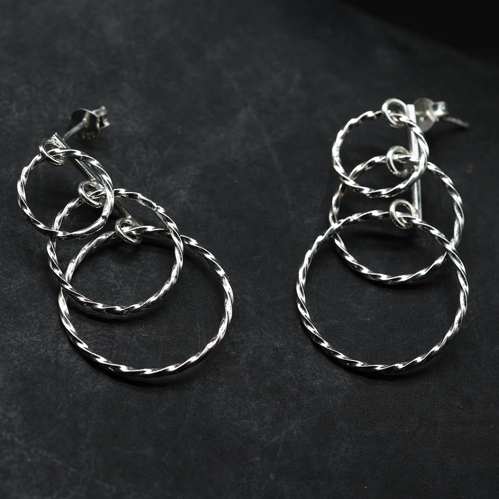 Ausgefallene Ohrringe 925 Silber lang 