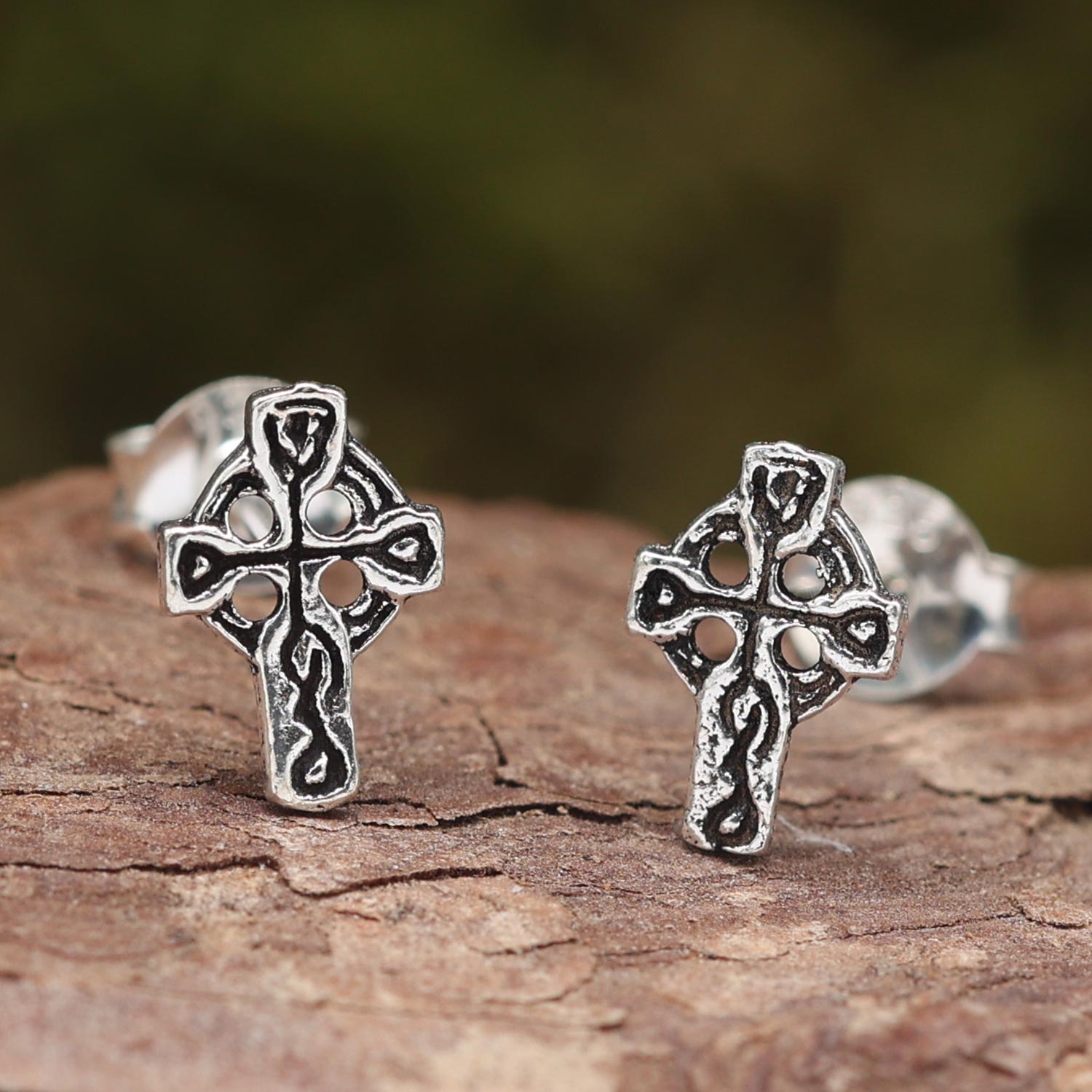 Keltenkreuz Ohrstecker ausgefallener Schmuck aus Sterlingsilber