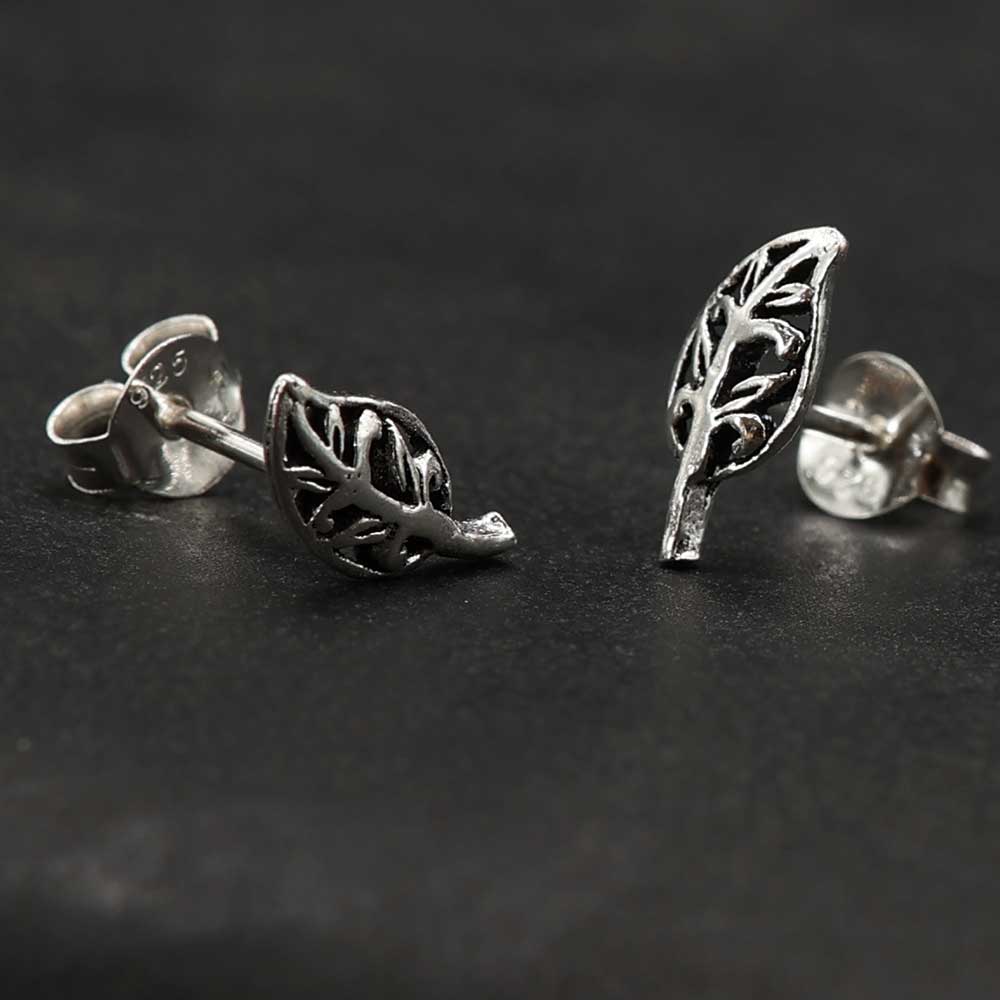 Blätter Ohrschmuck Ohrring 925 Silber hochwertig