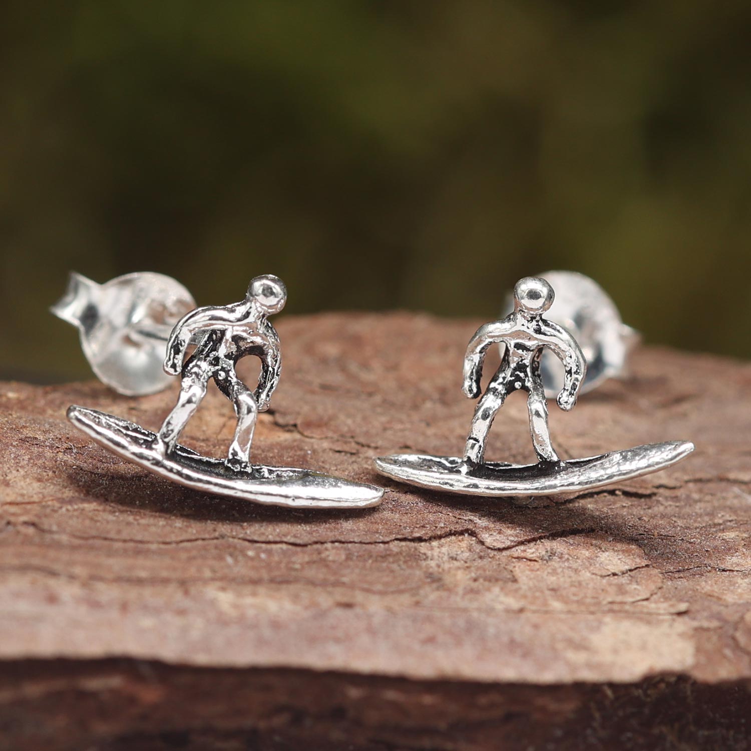 Surfer Ohrstecker ausgefallener Schmuck aus Sterlingsilber