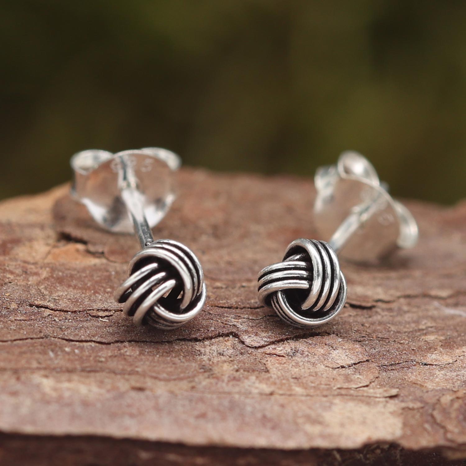 Knoten Ohrstecker ausgefallener Schmuck aus Sterlingsilber