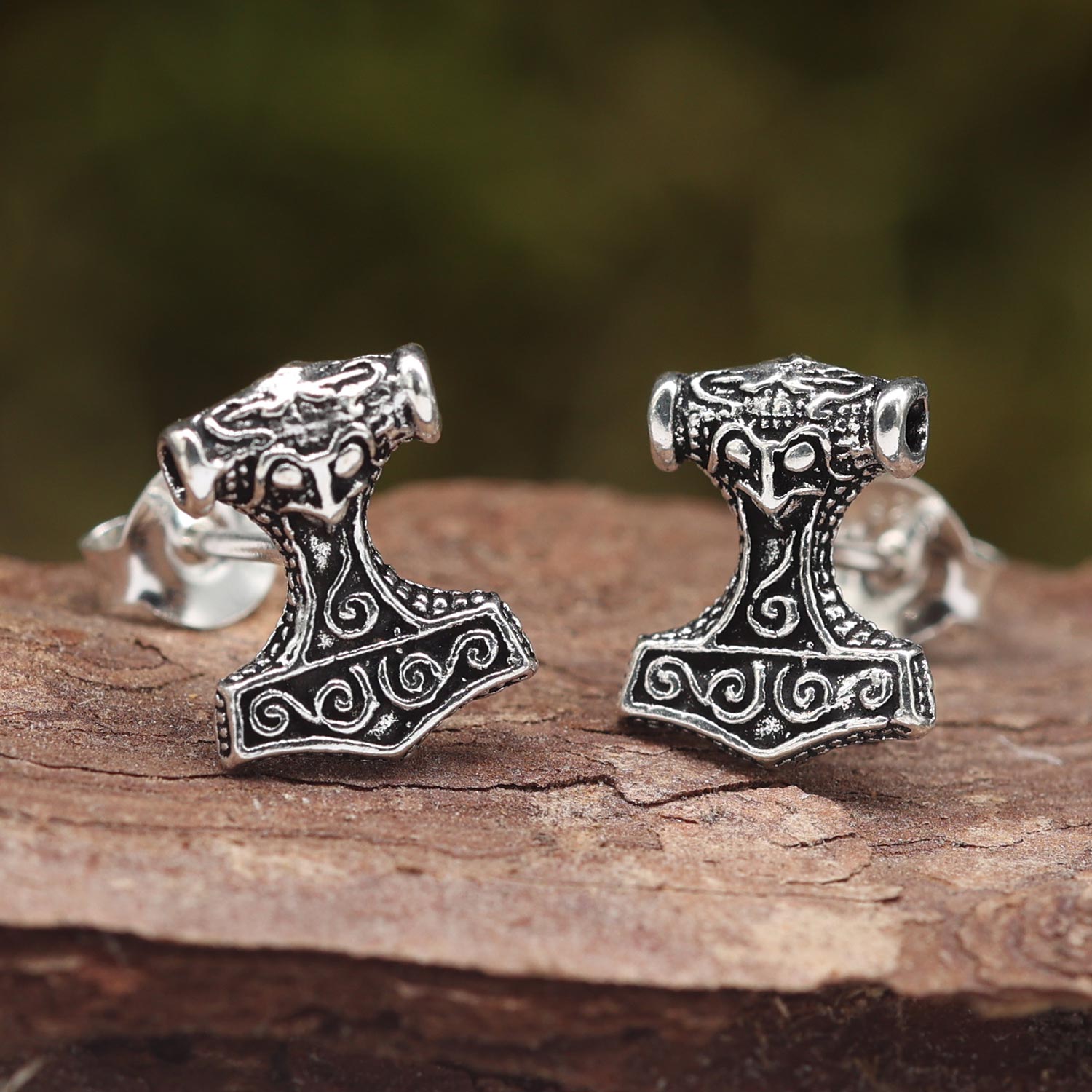 Thorshammer Ohrstecker ausgefallener Schmuck aus Sterlingsilber