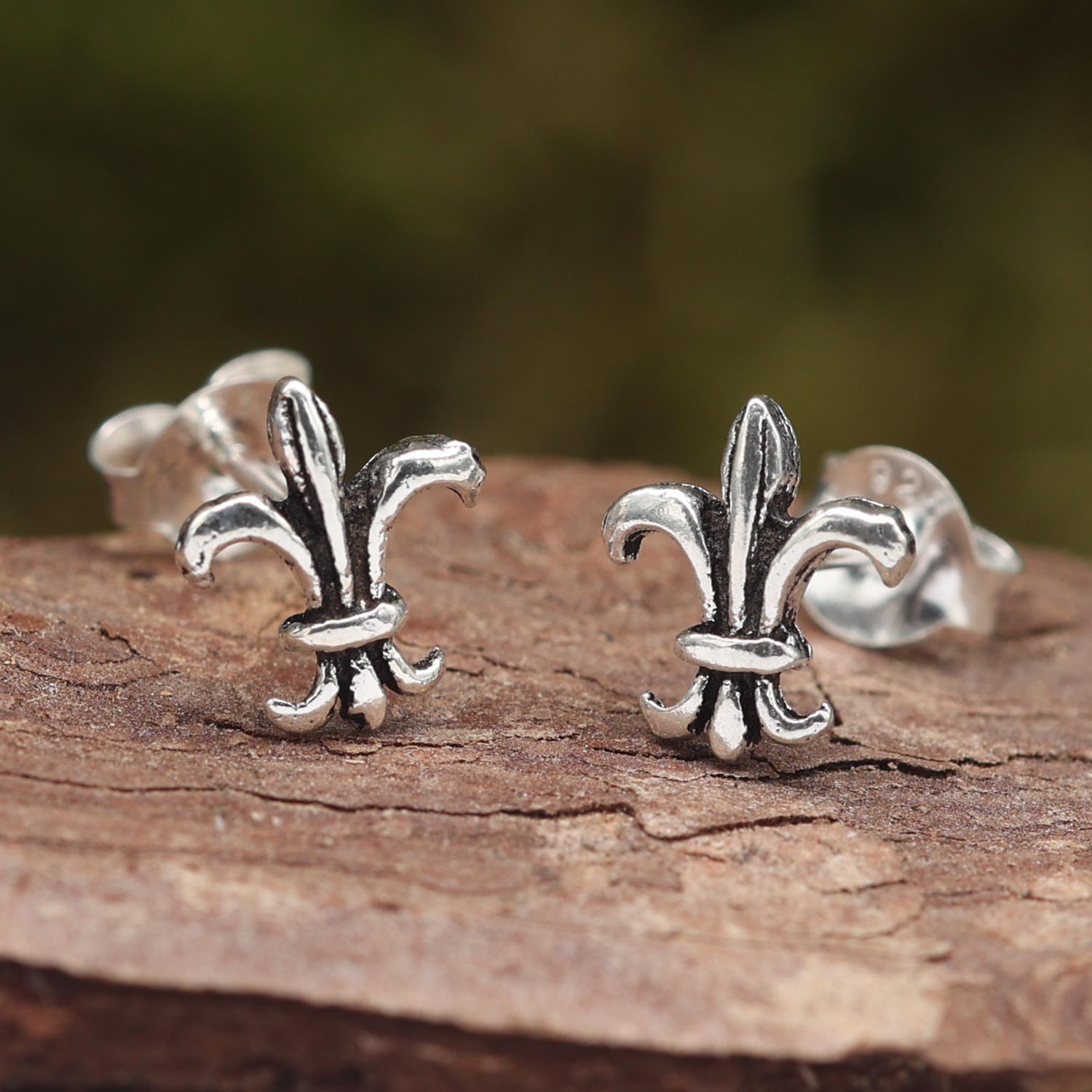 Lilie Ohrstecker ausgefallene 925 Silber Ohrringe Fleur de lys
