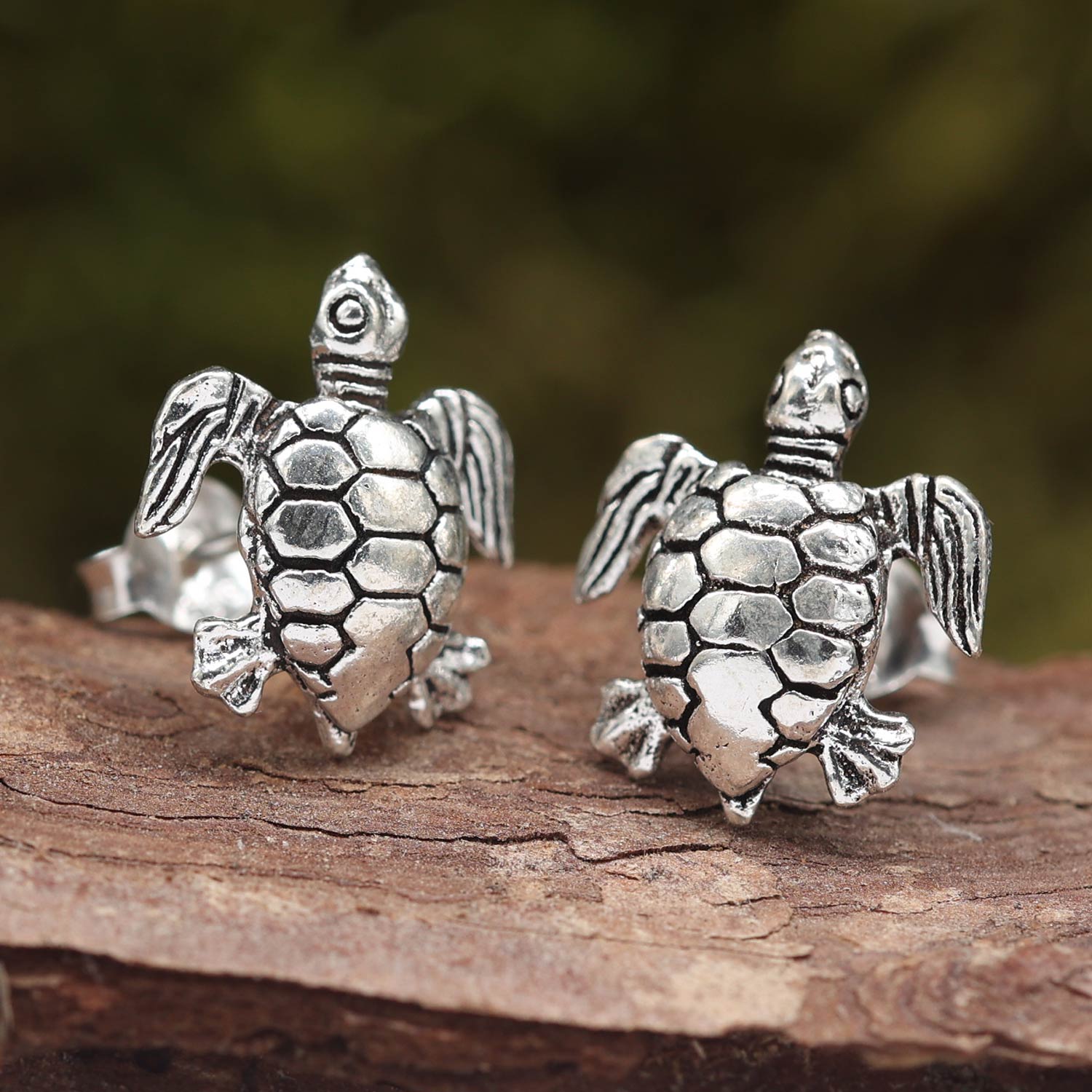 Schildkröte Ohrstecker ausgefallene 925 Silber Ohrringe 