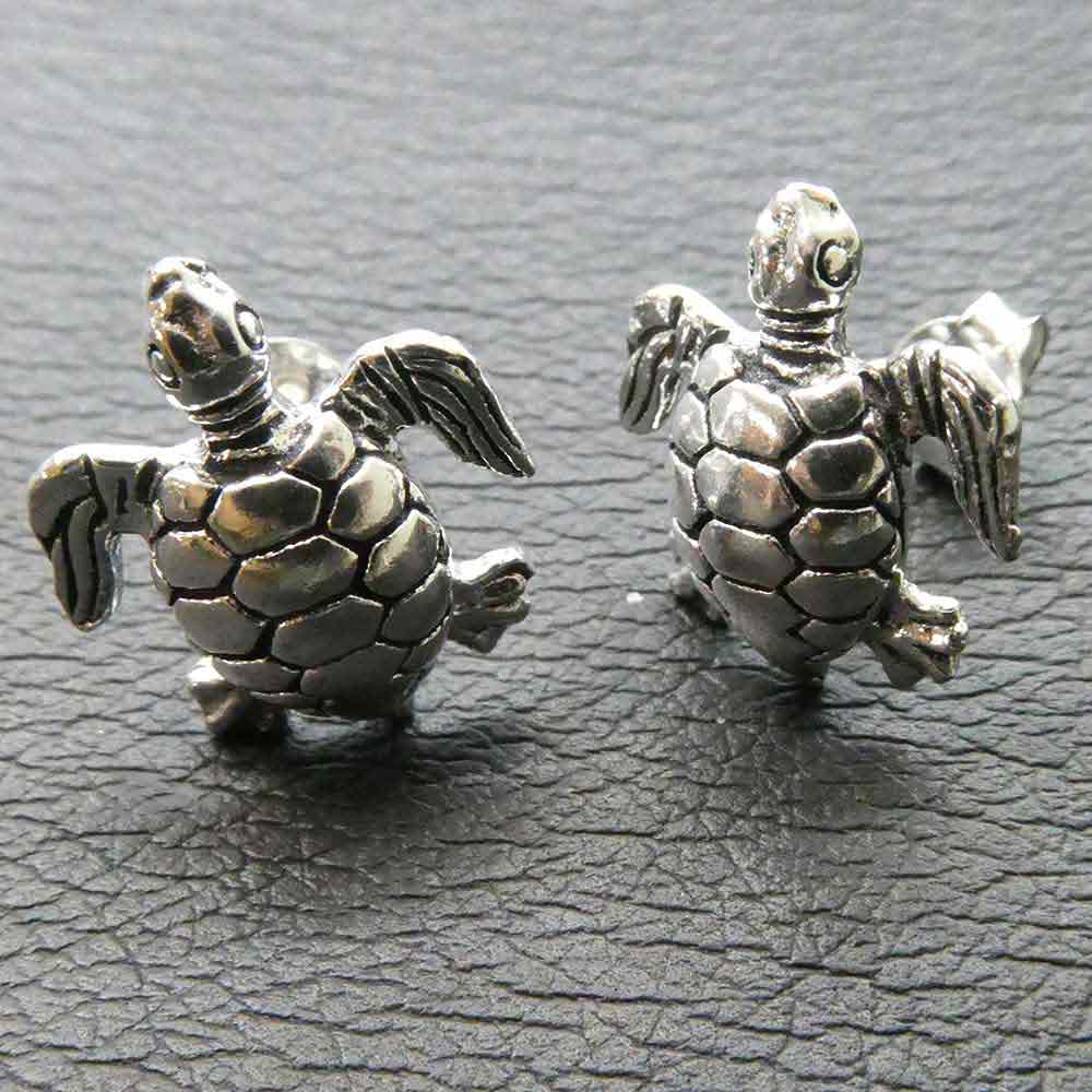 Wasser Schildkröte Ohrschmuck Ohrstecker Silber