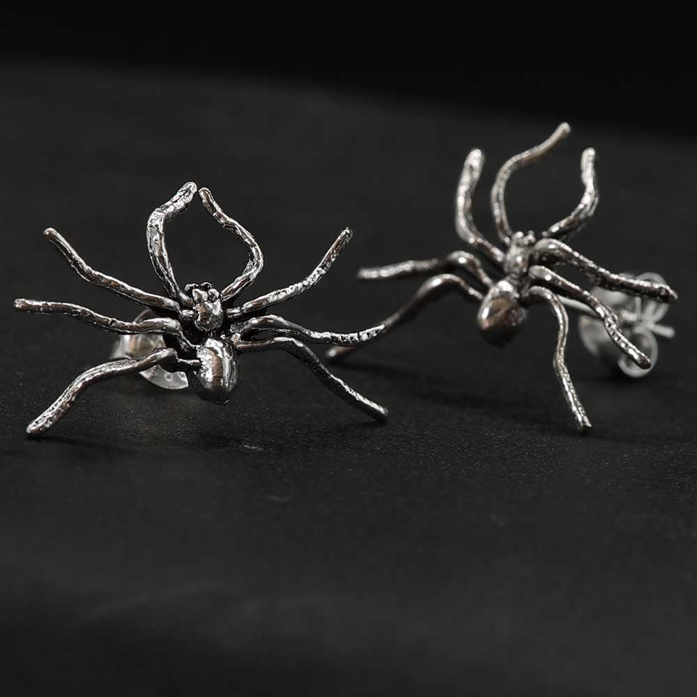 Riesige Spinne Ohrring 925 Silber auffällige Ohrstecker Gothic