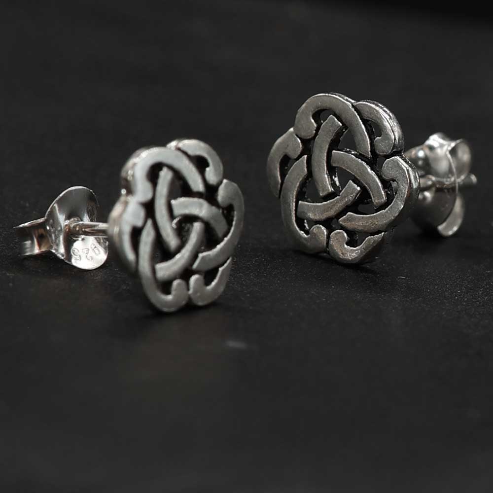 Keltische Ohrstecker Triquetta 925 Silber Ohrring Kelten Design Mittelalter