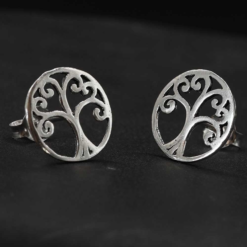 Baum Ohrstecker 925 Silber Ohrschmuck große Ohrringe