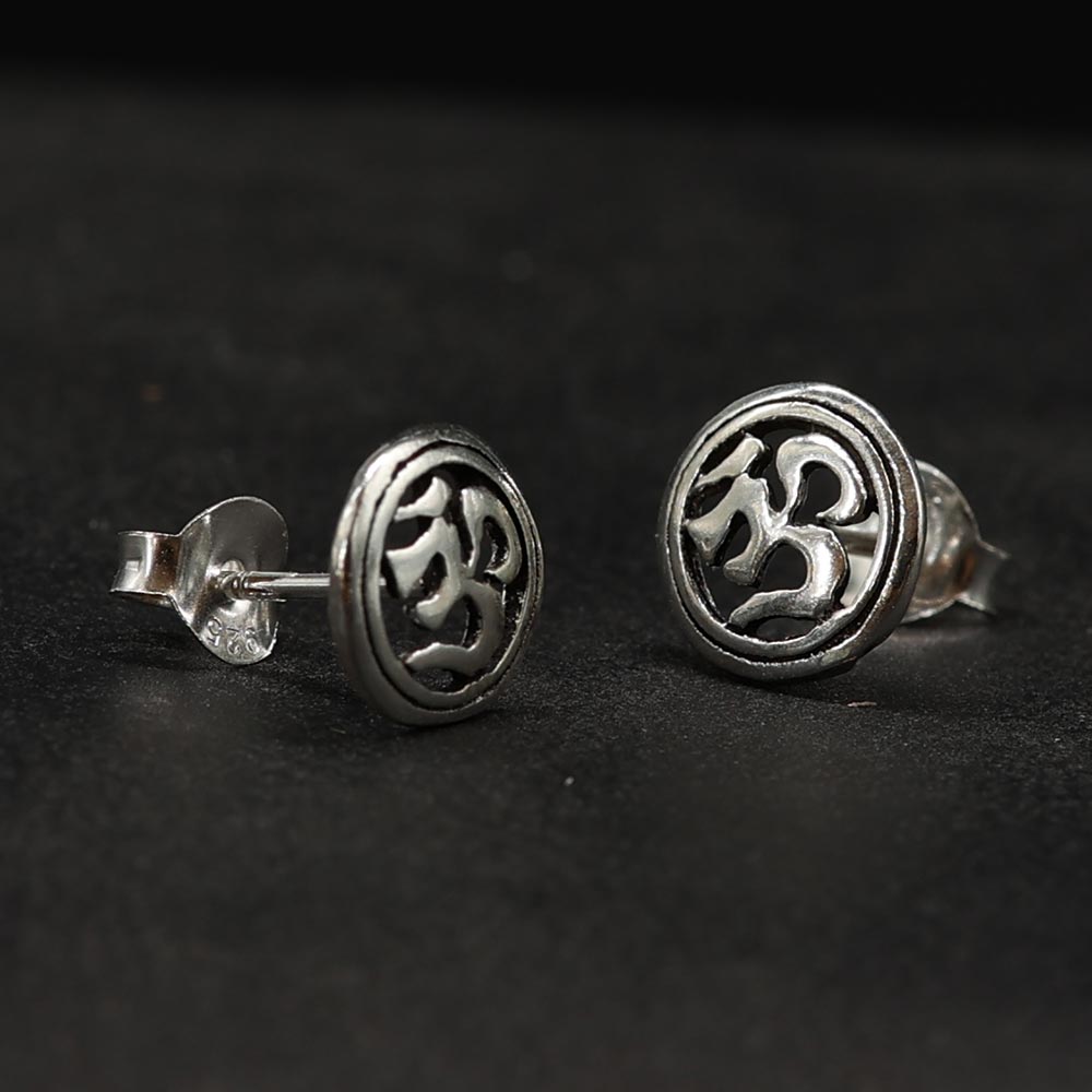 Om Ohrstecker 925 Silber Meditation Ohrring Damen