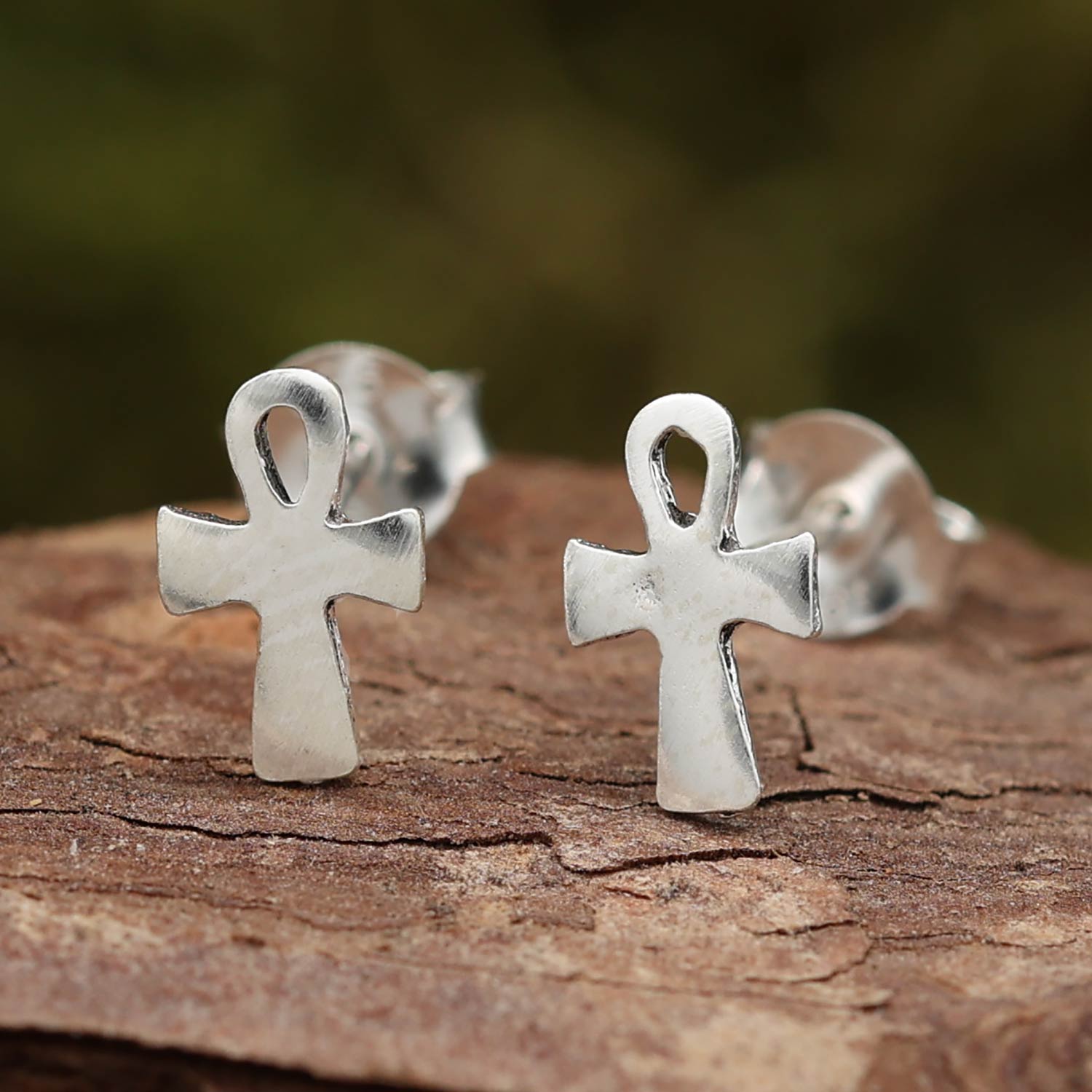 Ankh Ohrringe Silber ausgefallener Ohrstecker