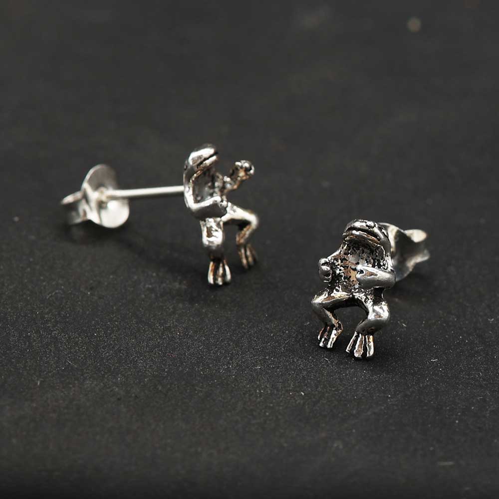 Frosch Ohrstecker 925 Silber Ohrringe Tiere