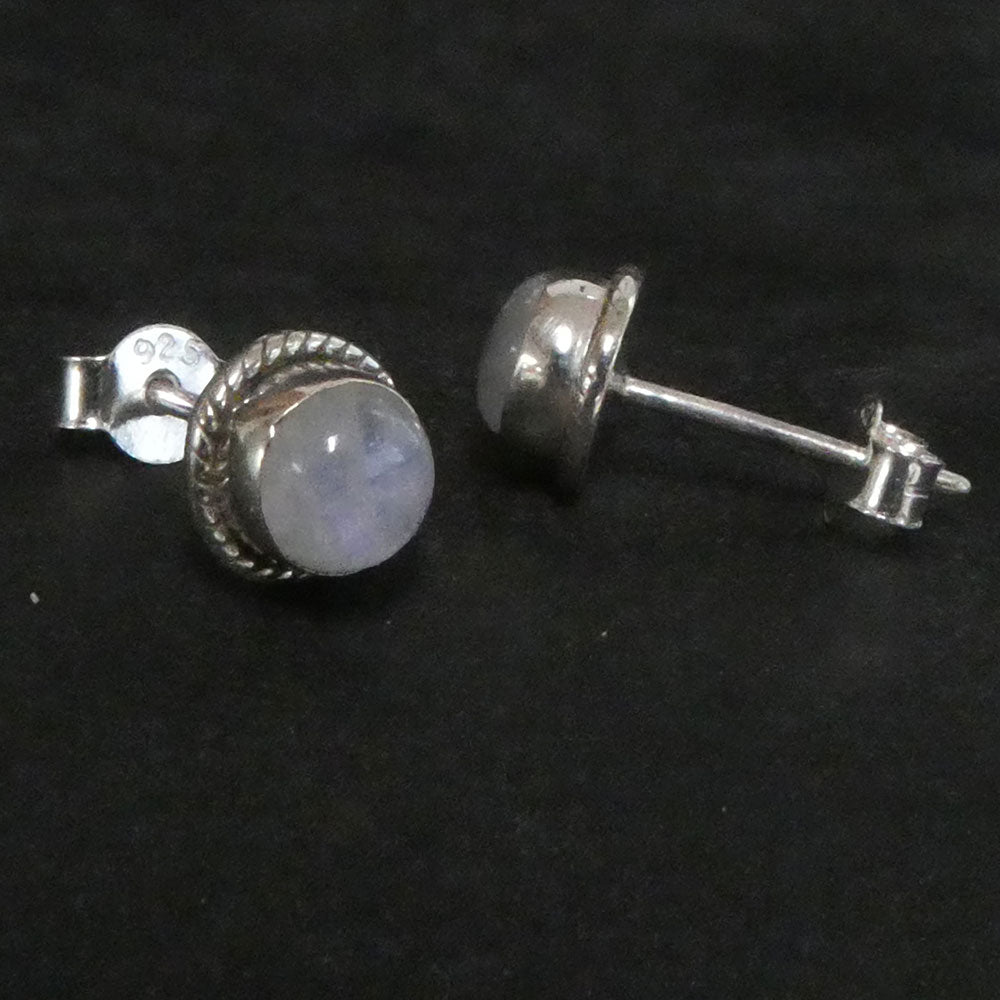 Ohrstecker Mondstein und 925 Silber edler Damen Ohrschmuck Handarbeit
