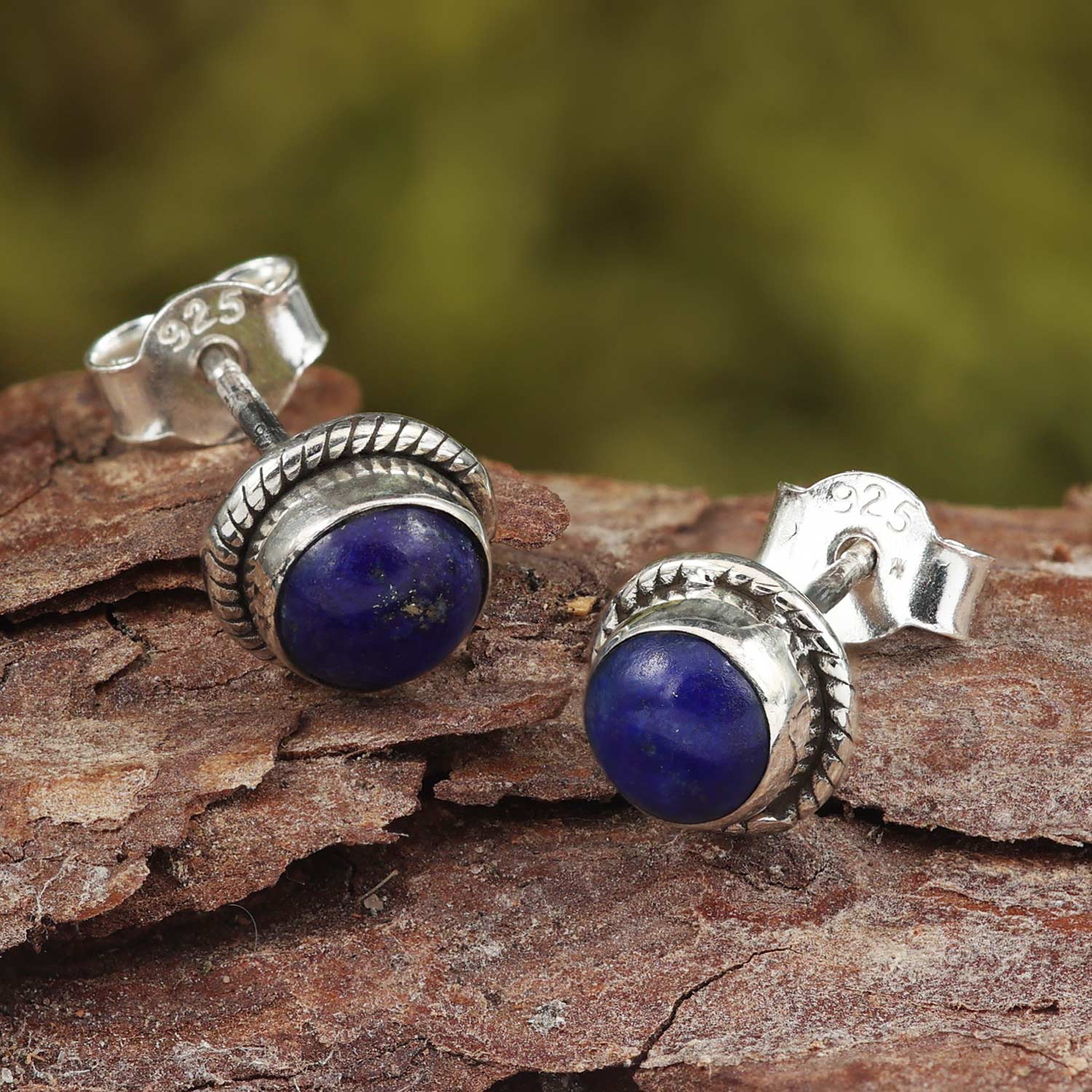 Edle Lapislazuli Ohrringe 925 Silber Damen Ohrschmuck