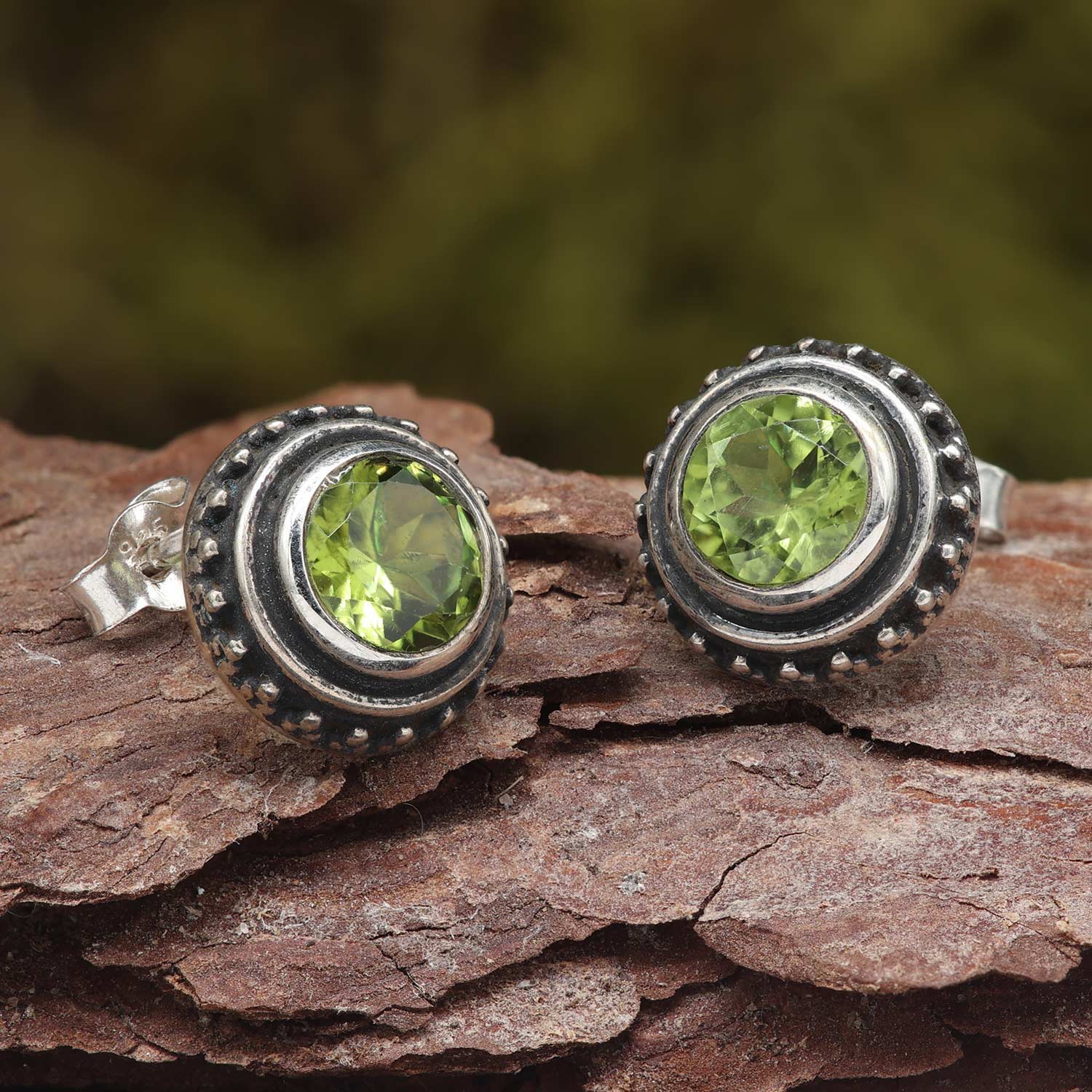 Edle Peridot Ohrringe 925 Silber Damen Ohrschmuck