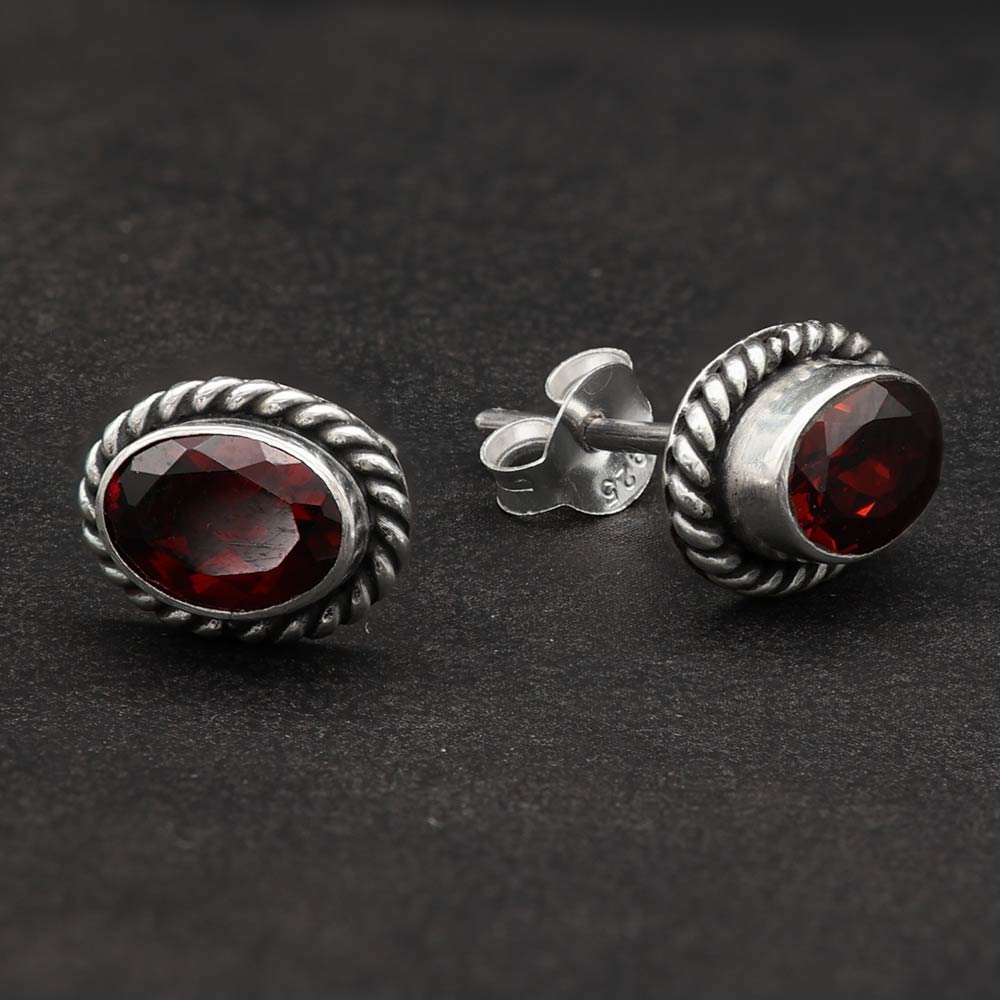 Granat Ohrschmuck 925 Silber echte Edelsteine Ohrschmuck Frauen