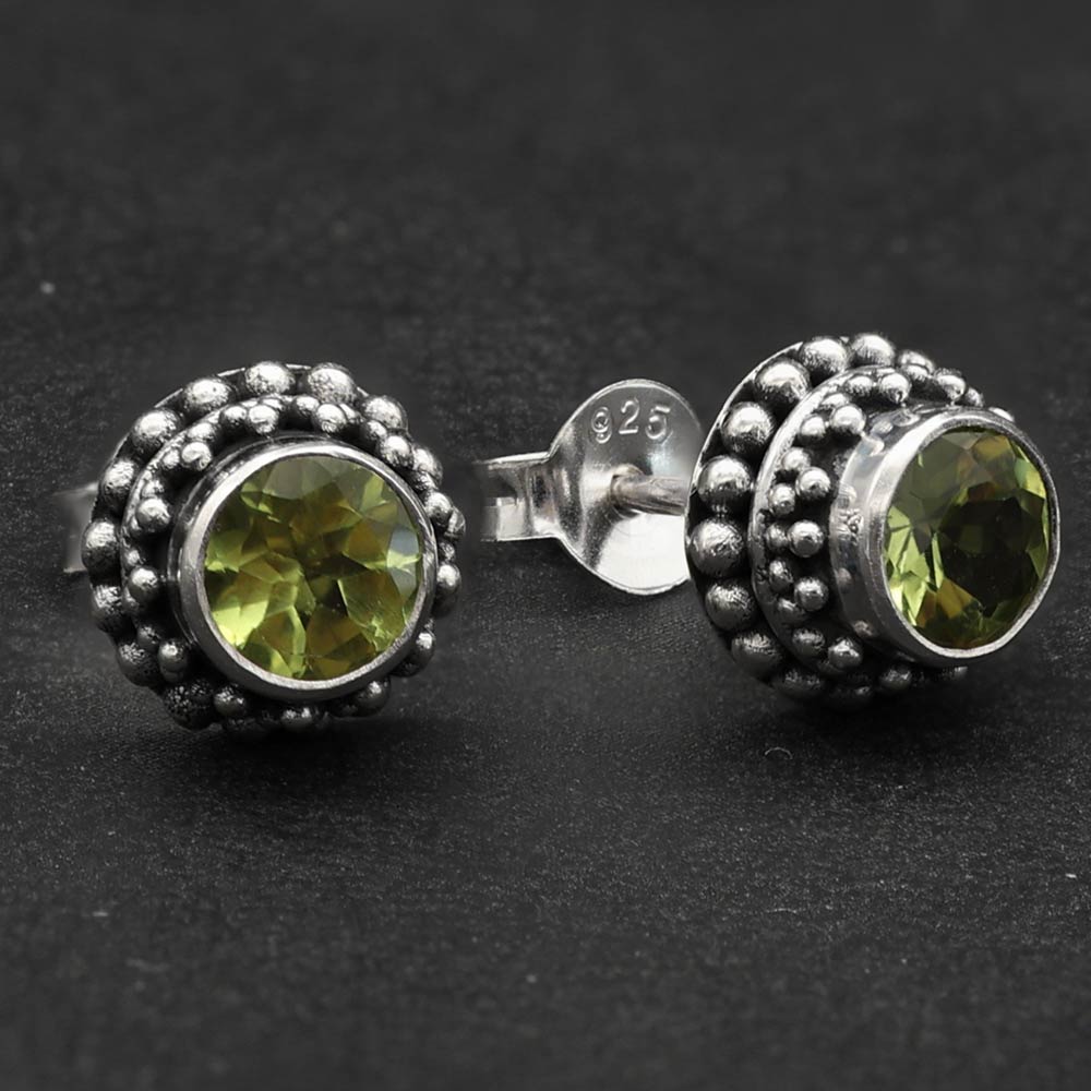 Peridot Ohrschmuck 925 Silber echte Edelstein Ohrschmuck