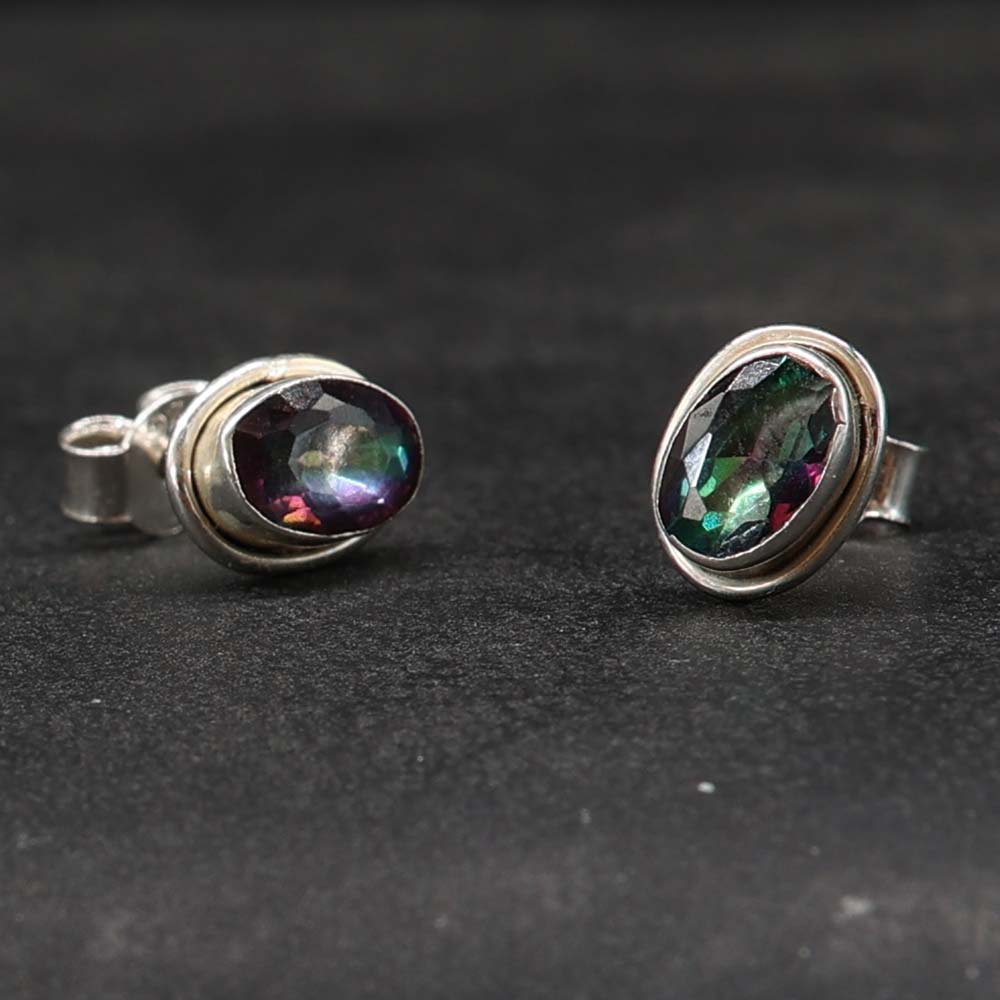 Magic Quarz Ohrring 925 Silber Schmuck Ohrstecker Damen Edelstein