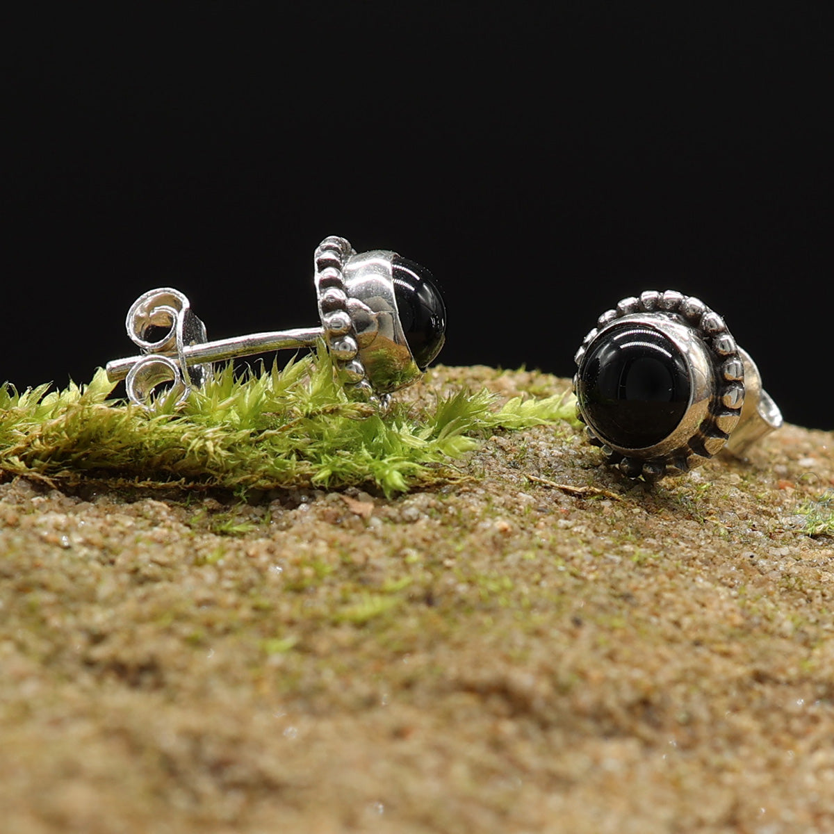 Onyx Ohrstecker Damen Ohrringe zeitlos