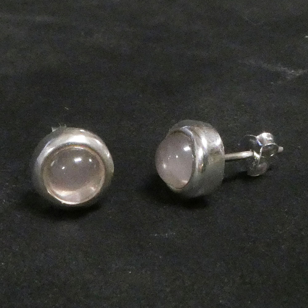 Ohrstecker Rosenquarz 925 Silber gut hautverträglich