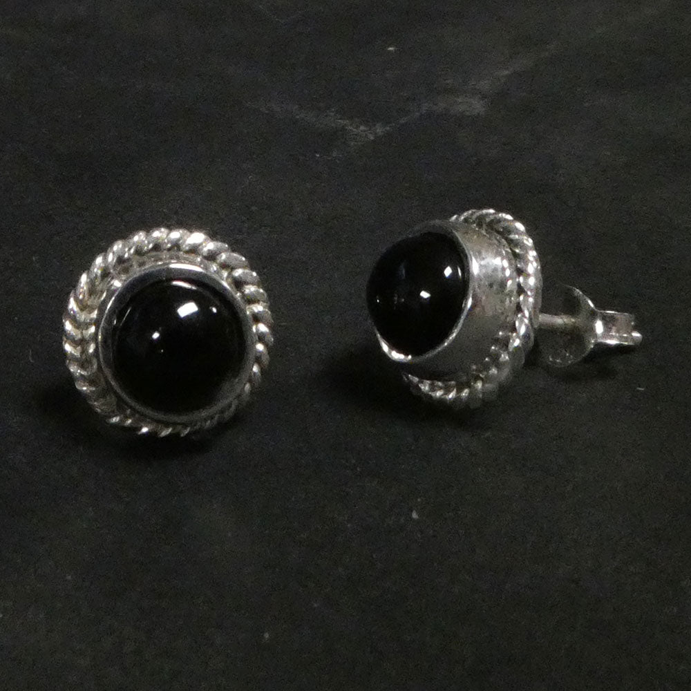 Onyx 925 Silber Edelstein Ohrstecker Damen ausgefallen günstig