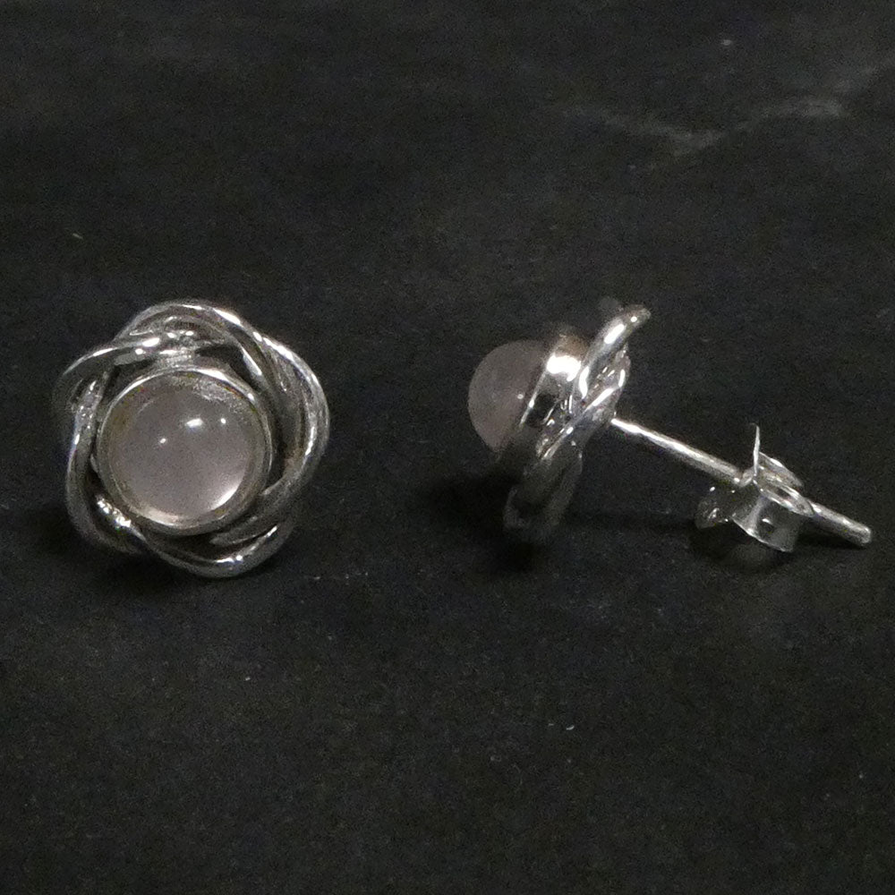Ohrschmuck 925 Silber echter Rosenquarz Edelstein Ohrstecker Damen