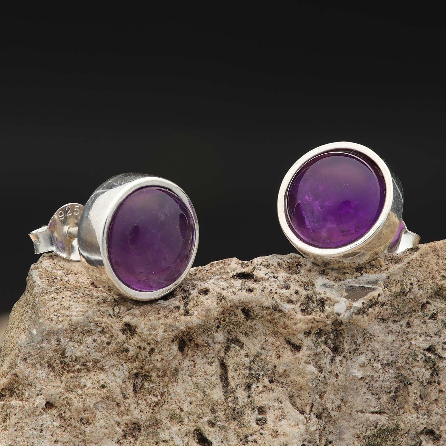 Ohrstecker Silber Amethyst Steinschmuck Damen Ohrschmuck