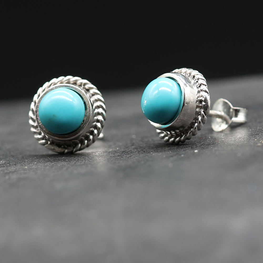 Ohrringe Türkis Steinschmuck 925 Silber Ohrschmuck Damen Herren