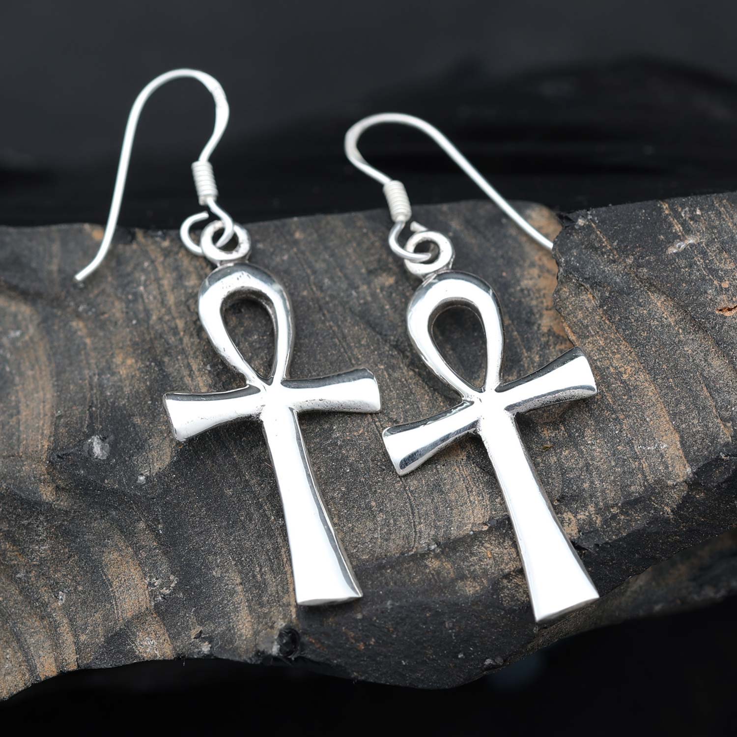 Ankh Ohrhänger 925 Silber Ohrschmuck Damen