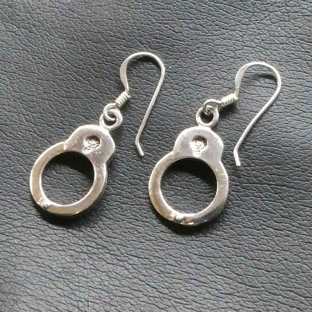 Handschellen Gothik Ohrschmuck Silber