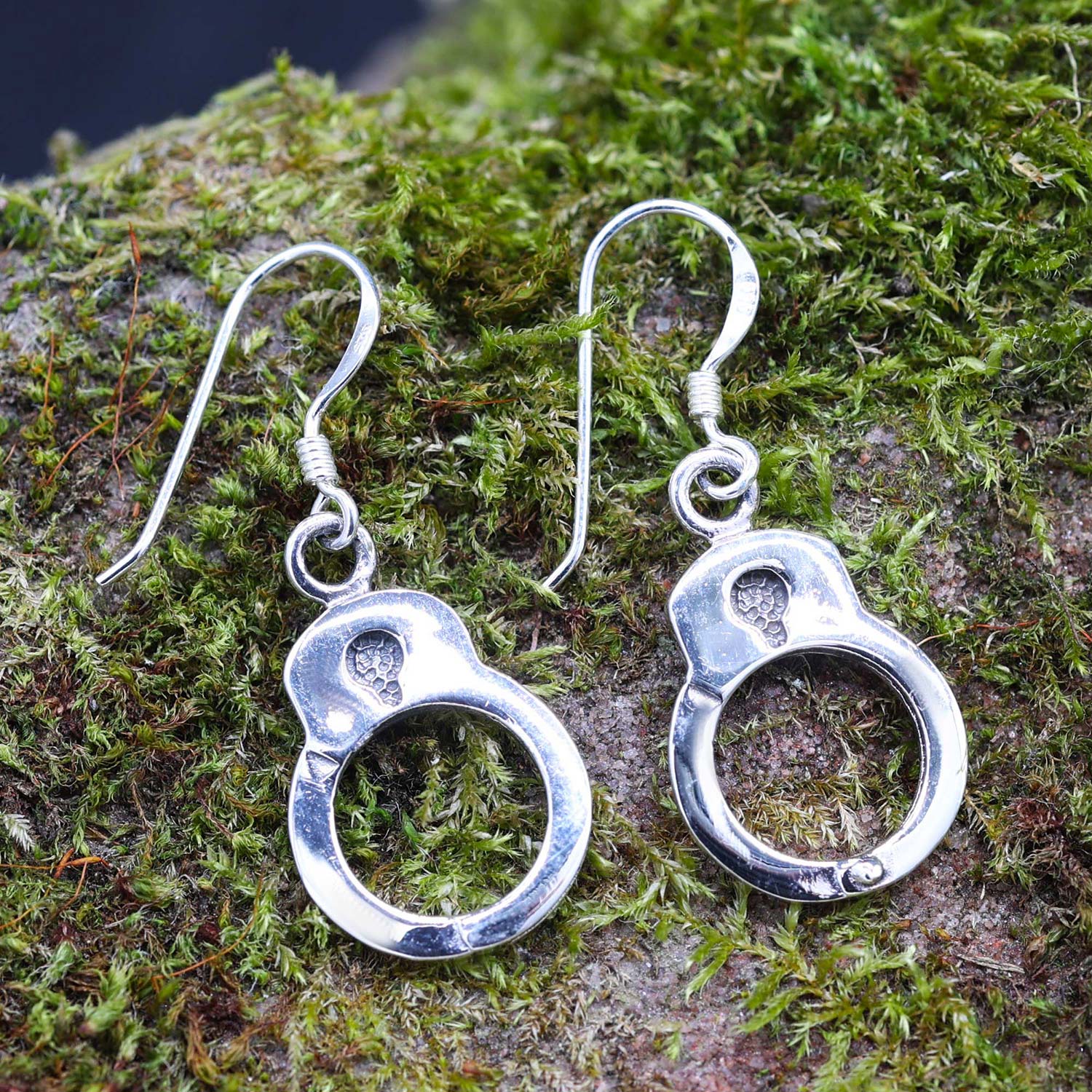 Handschellen Ohrhänger 925 Silber Ohrringe