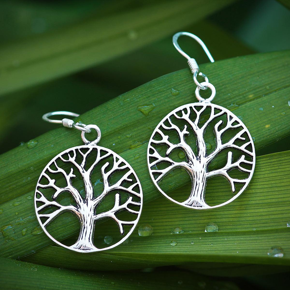 Lebensbaum Ohrhänger Silber 925 Sterling Ohrschmuck Ohrring