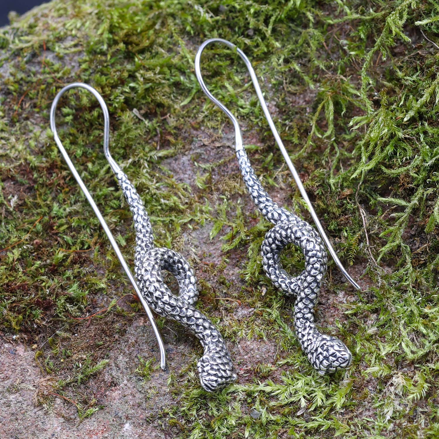 Schlangen Ohrringe Silber Hänger edler Ohrschmuck