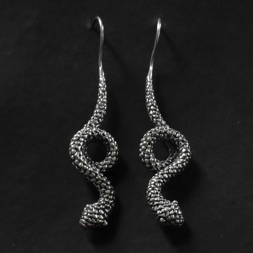 Exklusive Schlangen Ohrringe 925 Silber Damen Ohrschmuck edel