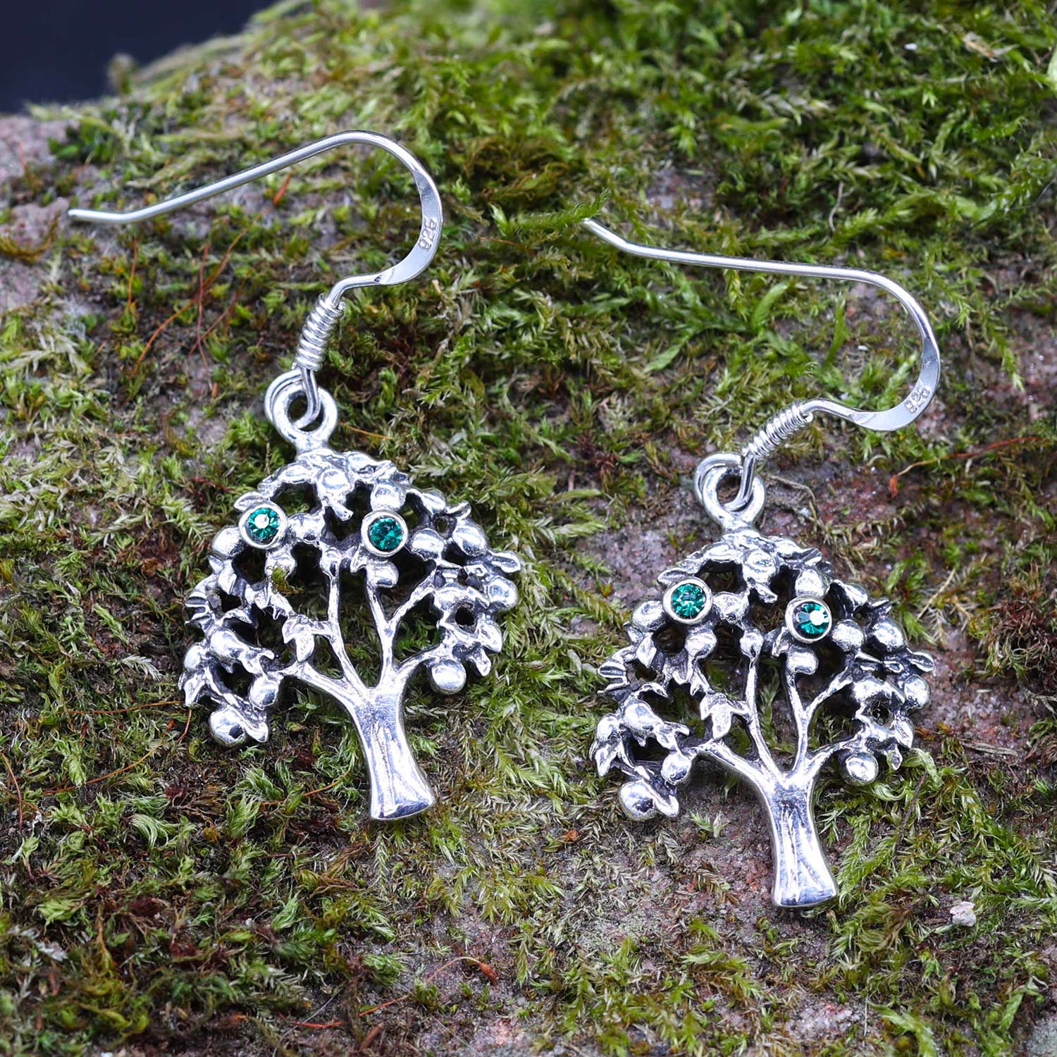 Baum Ohrringe Silber Hänger edler Ohrschmuck