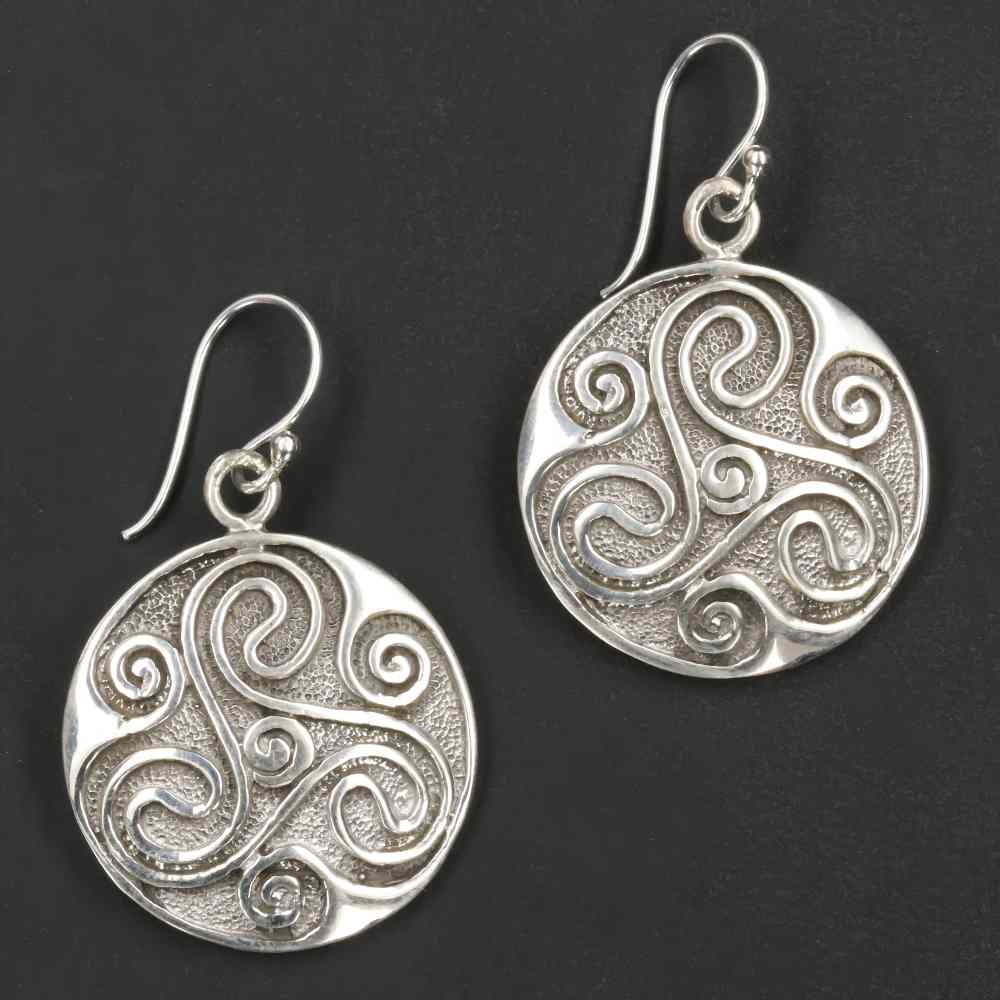 Triskel Wikinger Ohrringe Silber Ohrschmuck Mitteealter